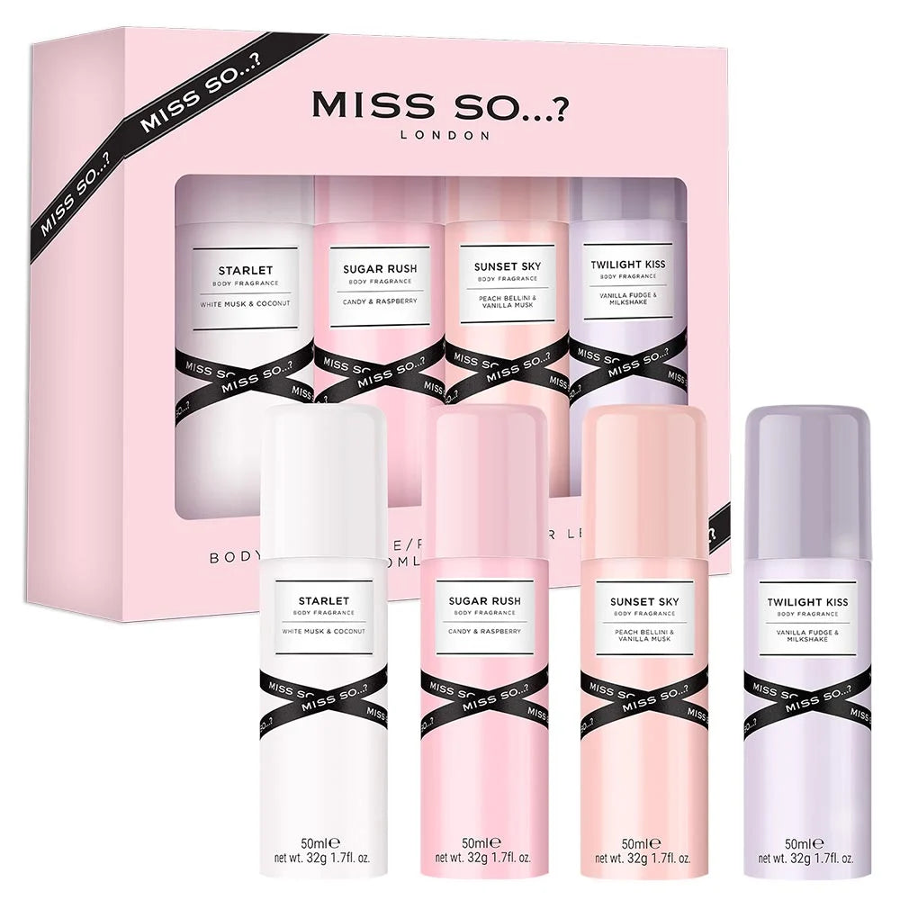 Coffret 4 Mini Brumes Parfumées Miss So